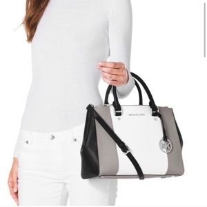 Michael Kors Sutton Center Stripe Medium Satchel